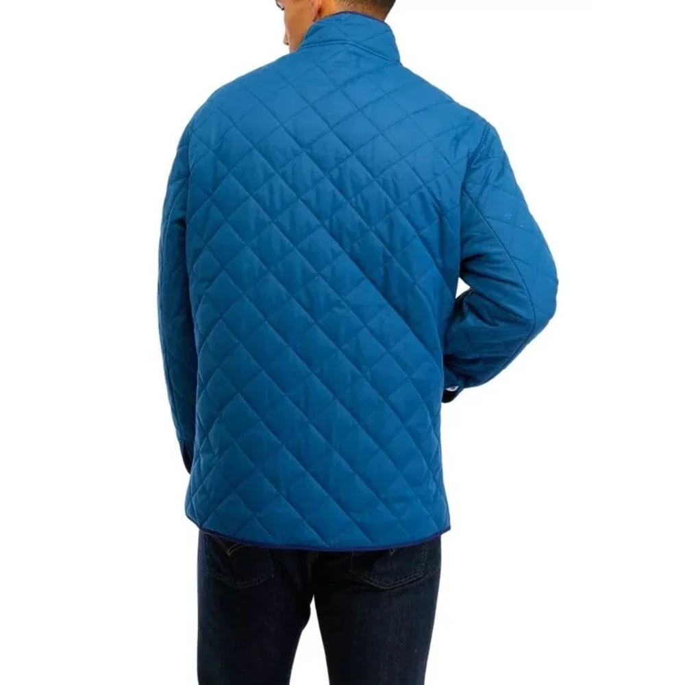 Crown & Ivy Quilted Maroon Jacket Coat with Navy Accents Size XXL Barn Chore